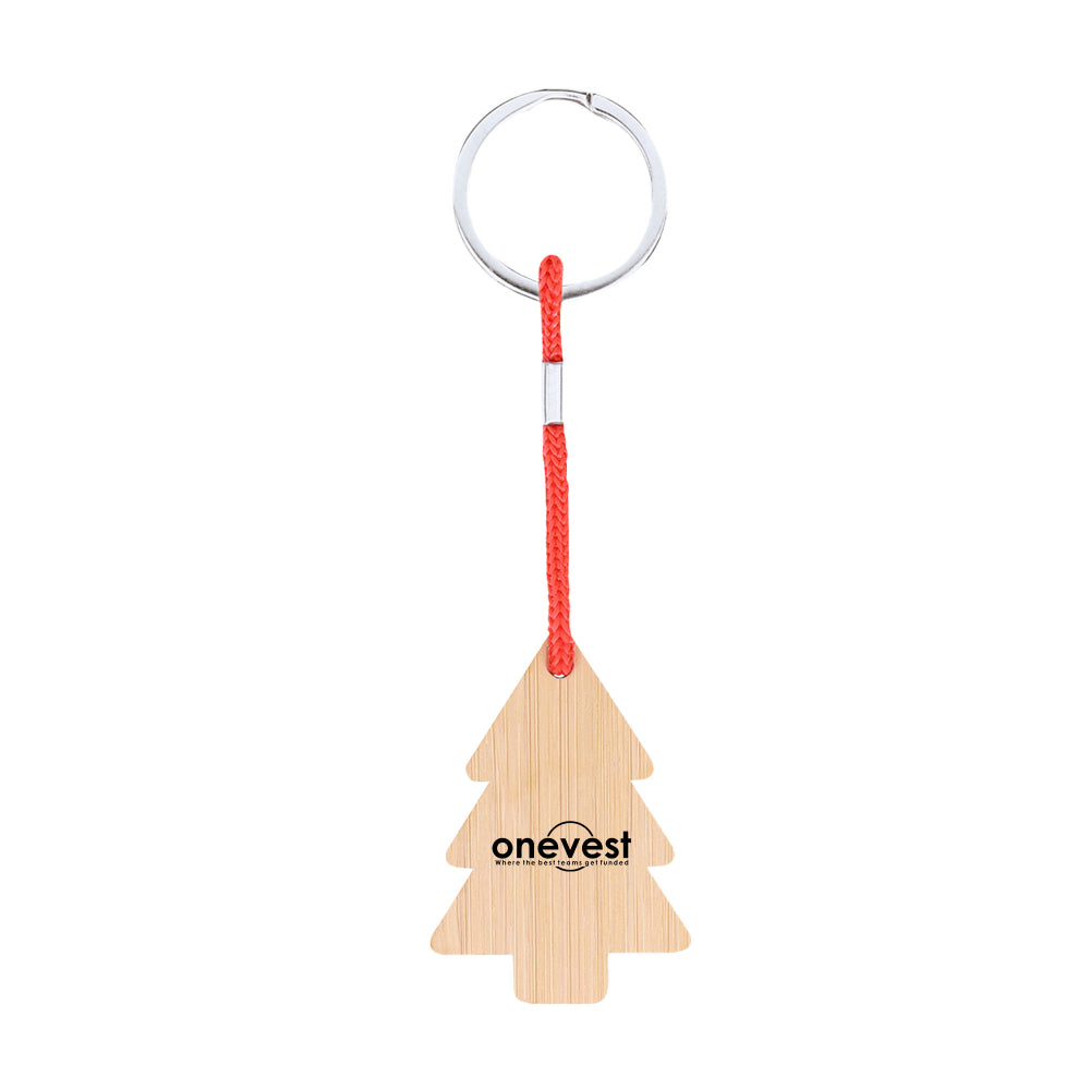 Branded Christmas Bamboo Keyrings Stress Toy