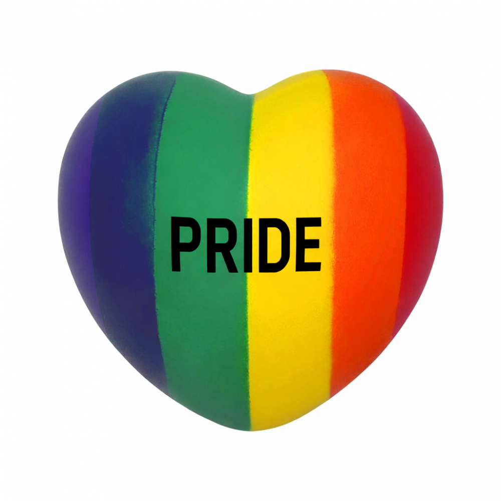 Branded Rainbow Heart Stress Toy