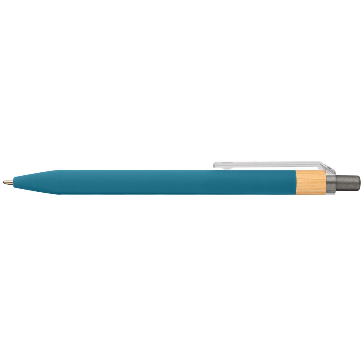 Branded Recycled Plastic Pen with Bamboo Accent