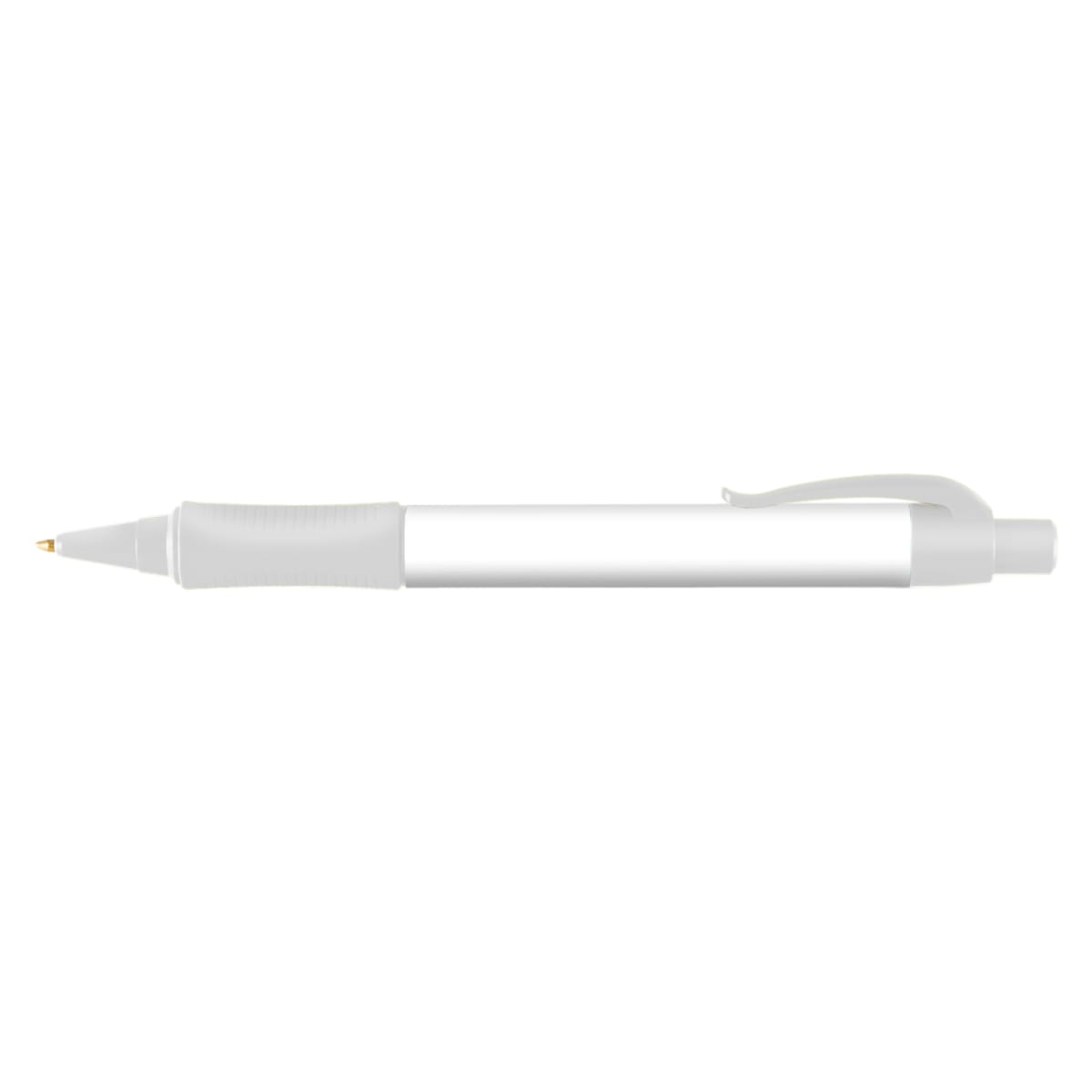 Branded Wide Body Retractable Pen with Rubber Grip