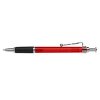 Branded Translucent Ballpoint Pen with Spiral Clip in Translucent Red