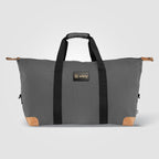 Branded rPET Duffel Bag with Tan Accents and Shoulder Strap