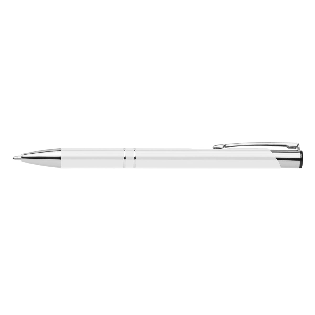 Branded Glossy Anodised Aluminium Pen in White