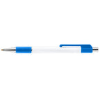 Branded Slimline Retractable Pen with Comfort Grip in Blue