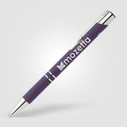 Branded Recycled Aluminium Soft-Touch Pen with Chrome Trim