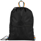 Branded Recycled Polyester Drawstring Bag with Zip Pocket