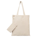 Branded Recycled Foldable Tote Bag with Pouch in Natural