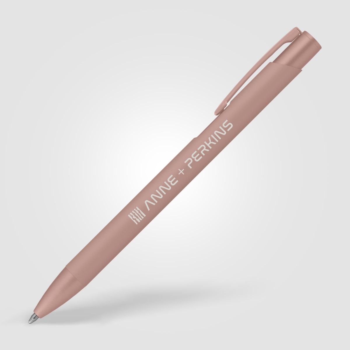 Branded Monochrome Rose Gold Metal Pen