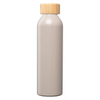 Branded Recycled Steel Water Bottle with Bamboo Lid - 590ml in Gray
