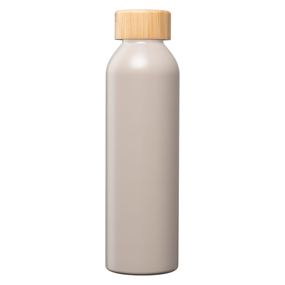 Branded Recycled Steel Water Bottle with Bamboo Lid - 590ml in Gray