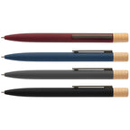 Branded Recycled Aluminium Twist Pen with Bamboo Top