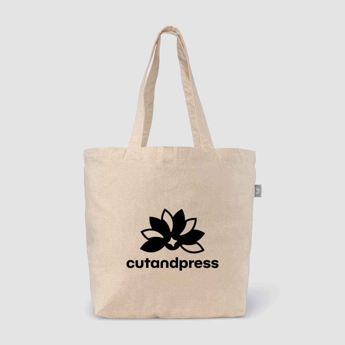 Branded Recycled Cotton Blend Shopper Tote Bag