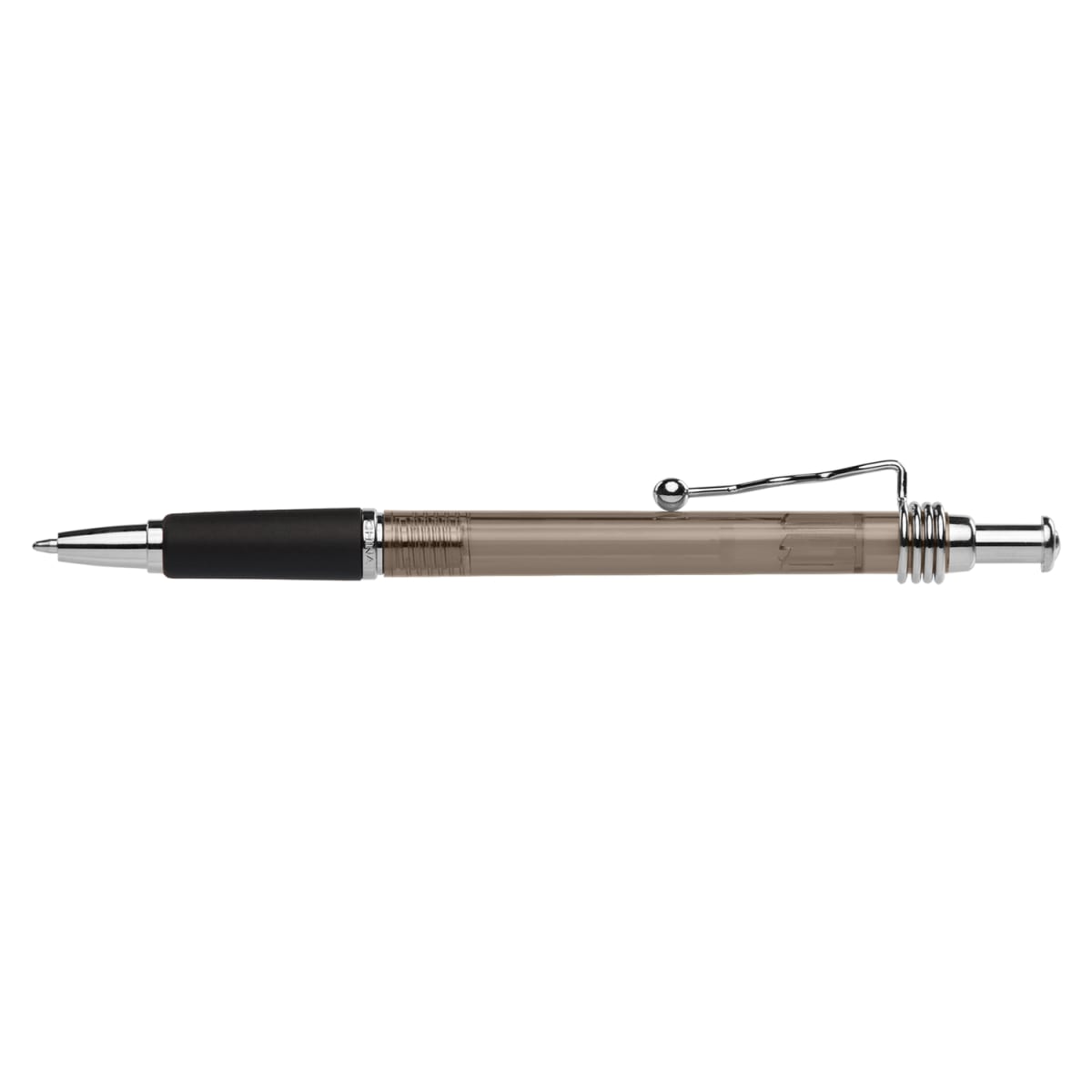 Branded Translucent Ballpoint Pen with Spiral Clip in Translucent Smoke