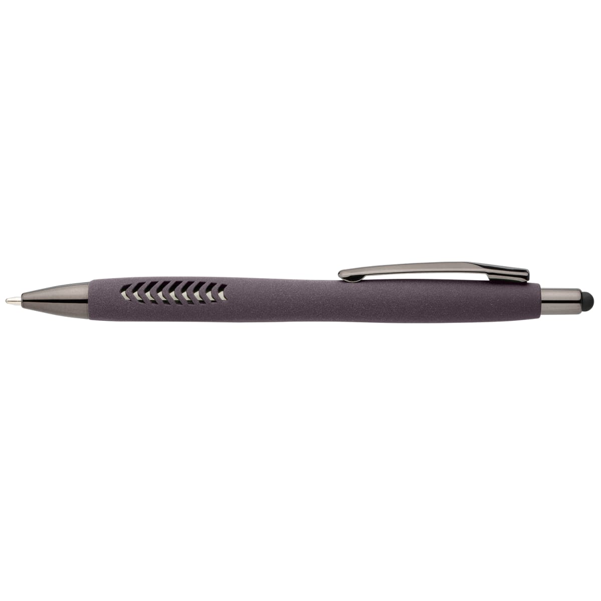 Branded Recycled Plastic Stone Finish Stylus Pen in Purple