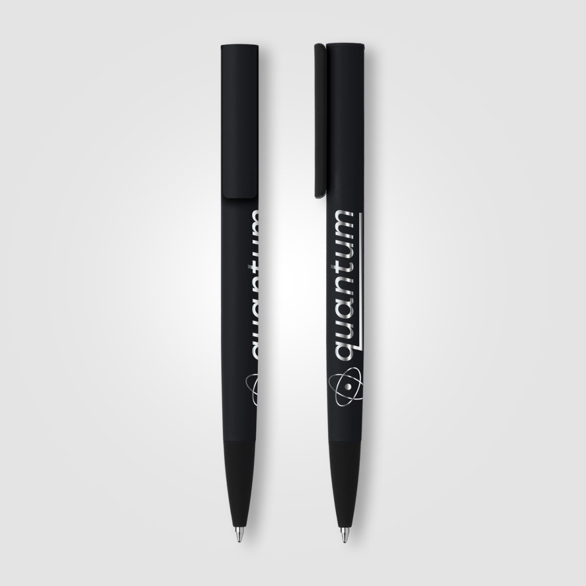 Branded Black Metal Ballpoint Pen with Mirror Engraving