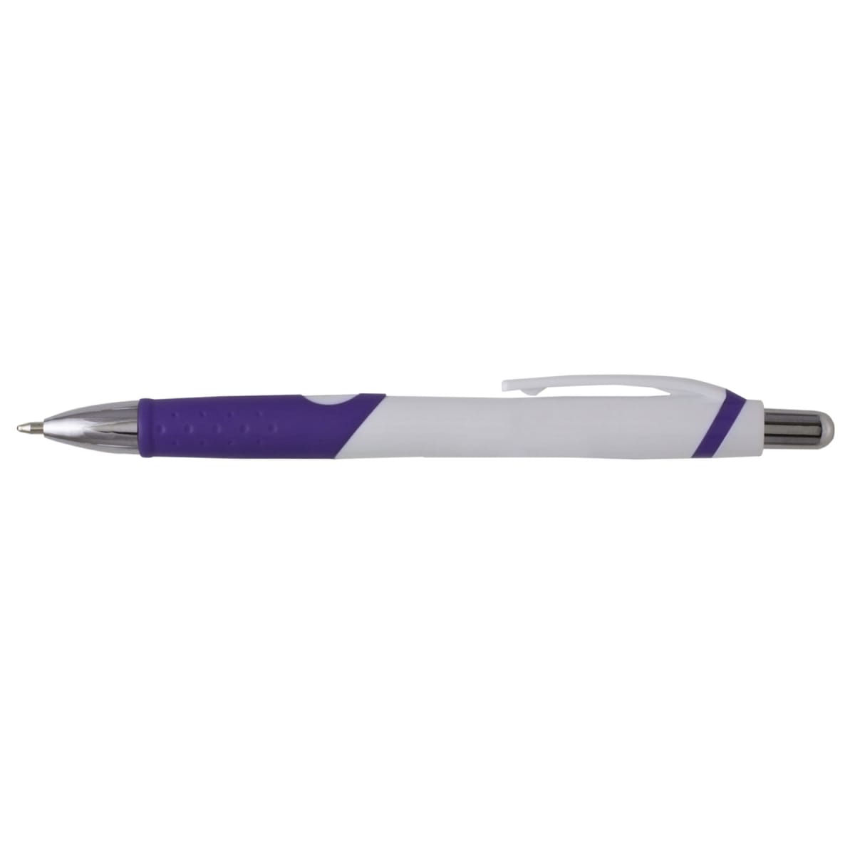 Branded Rubber Grip Retractable Pen with Chrome Nose