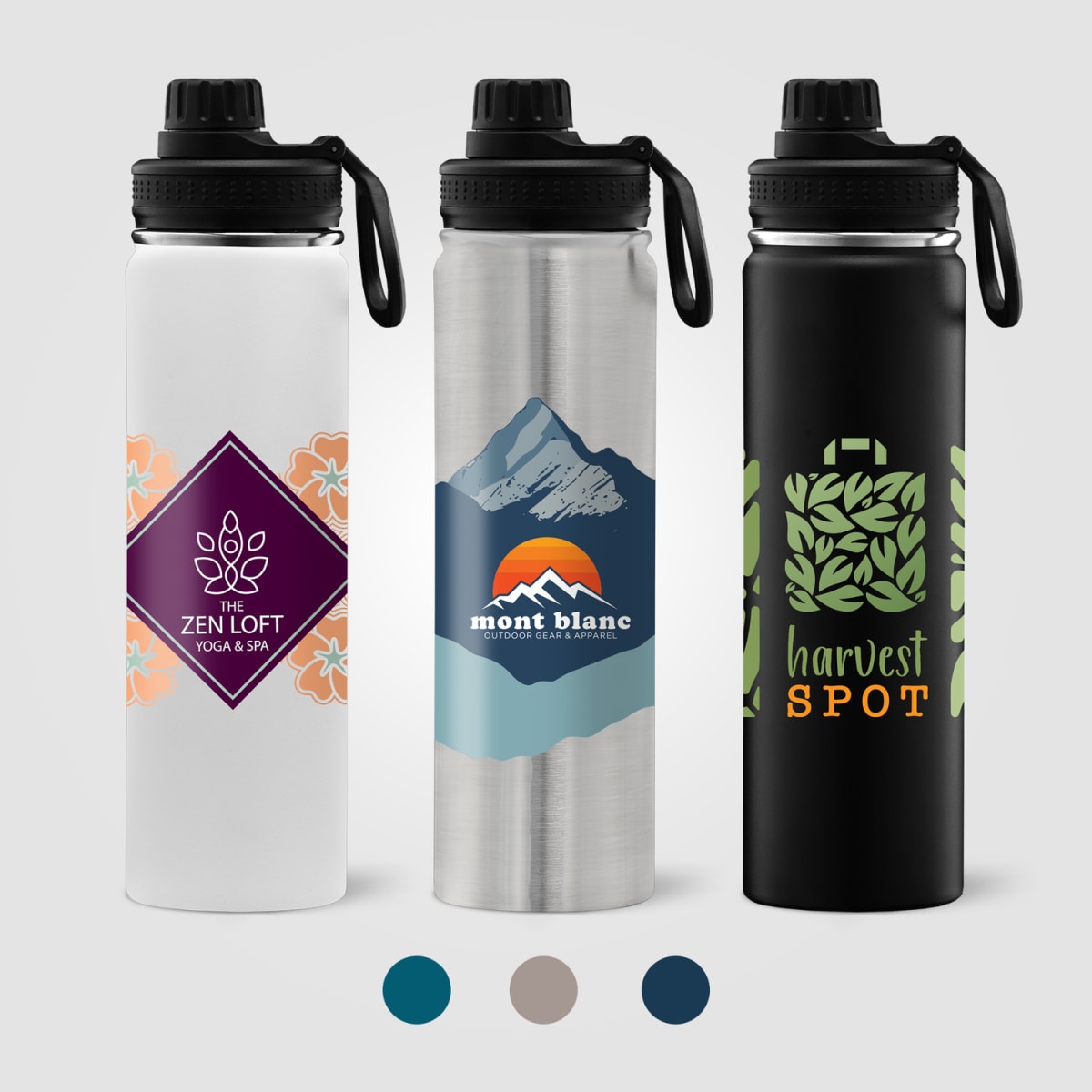 Branded Insulated Stainless Steel Bottle with Carry Handle 710ml