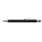 Branded Retractable Gunmetal Trim Stylus Pen in Black