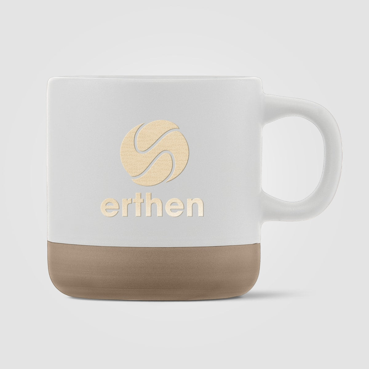 Branded Matte Ceramic Mug with Natural Clay Base - 355ml