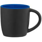 Branded Matte Black Ceramic Mug with Colour Interior 355ml in Royal Blue