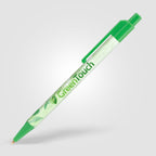 Branded Slimline Retractable Ballpoint Pen in Green