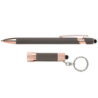 Branded Rose Gold Pen and Torch Gift Set with Window Box