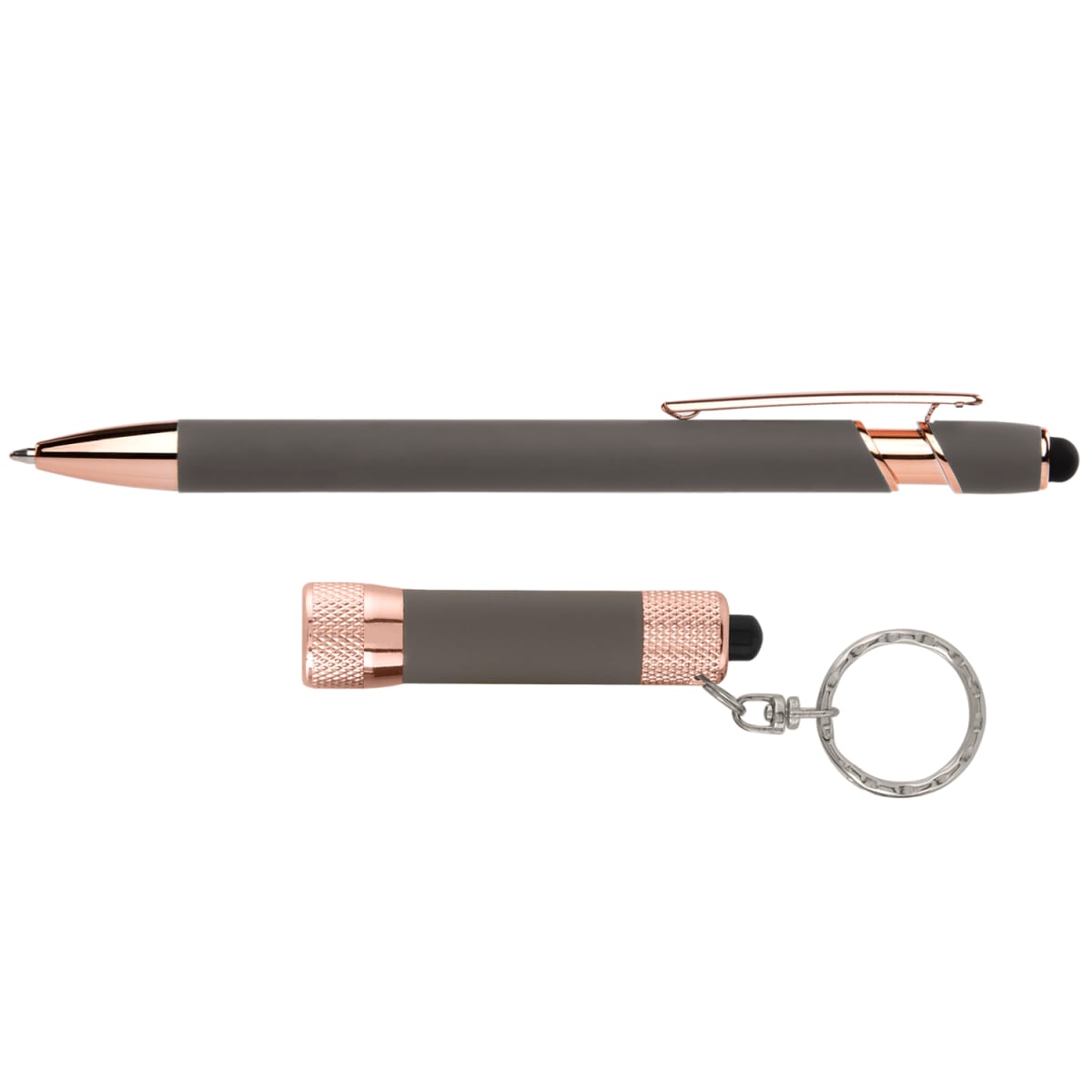 Branded Rose Gold Pen and Torch Gift Set with Window Box
