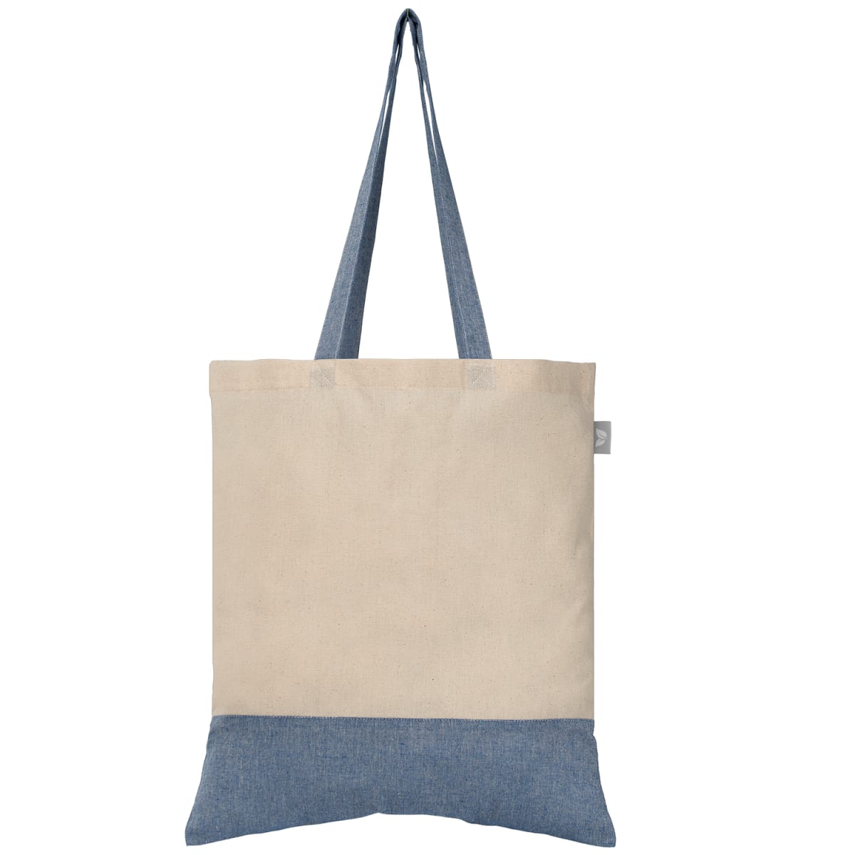 Branded 5oz Two-Tone Recycled Cotton Tote Bag