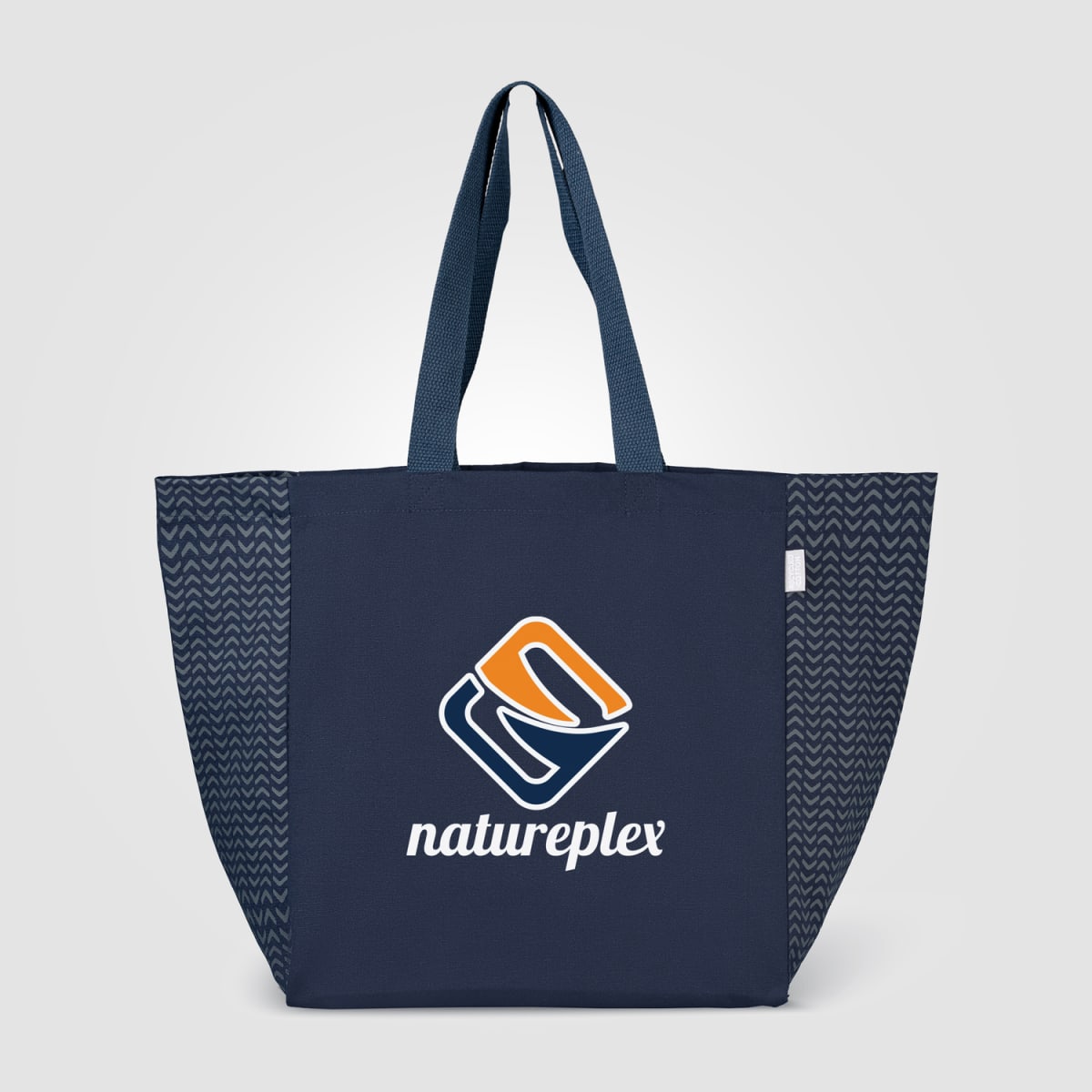 Branded Recycled Cotton Chevron Tote Bag
