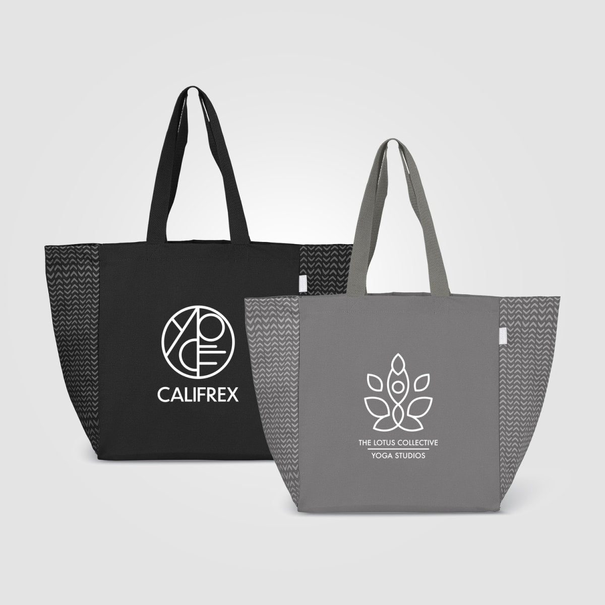Branded Recycled Cotton Chevron Tote Bag