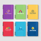 Branded A5 Spiral Notebook with Recycled Leather Cover