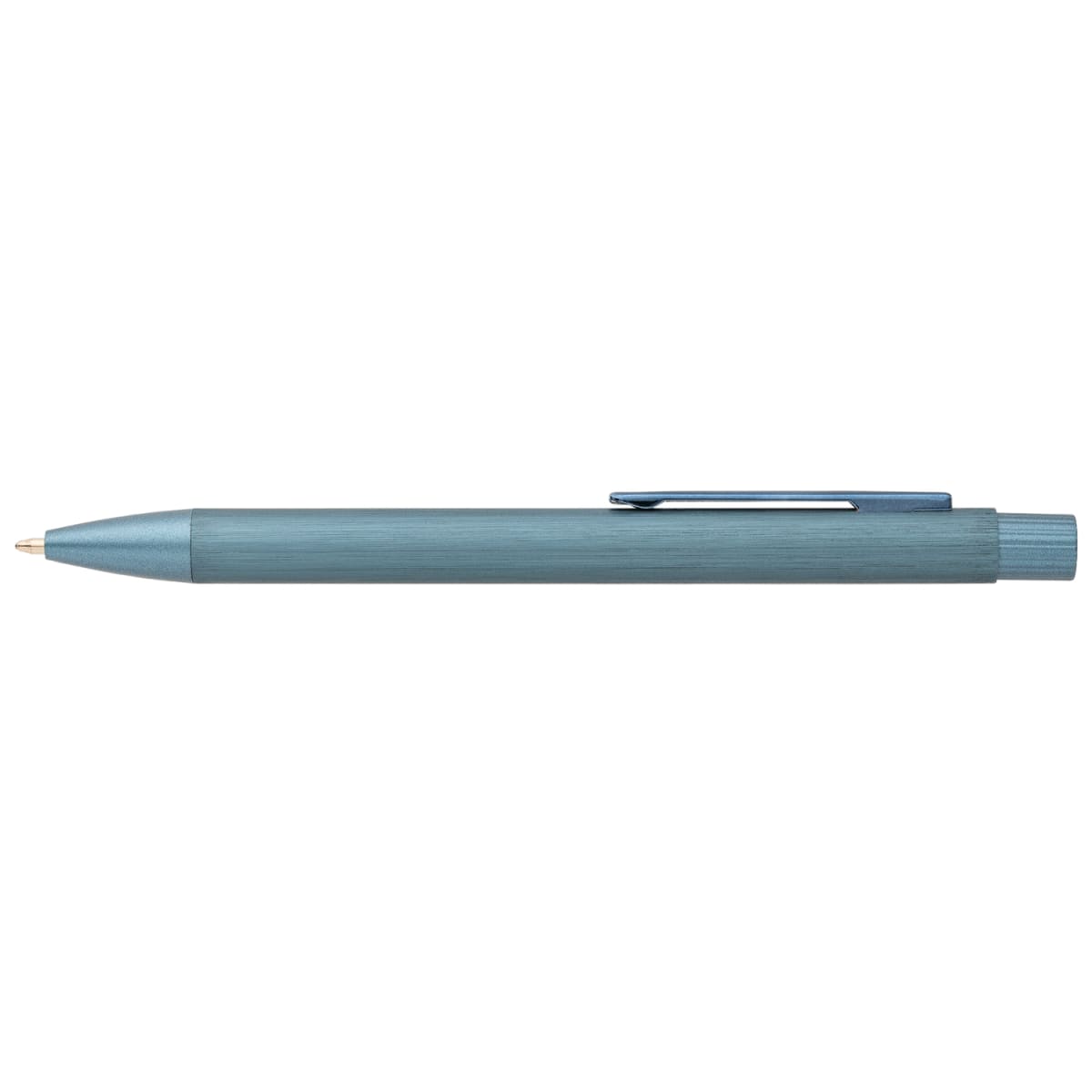 Branded Recycled Aluminium Brushed Metal Pen in Steel Blue/Steel Blue