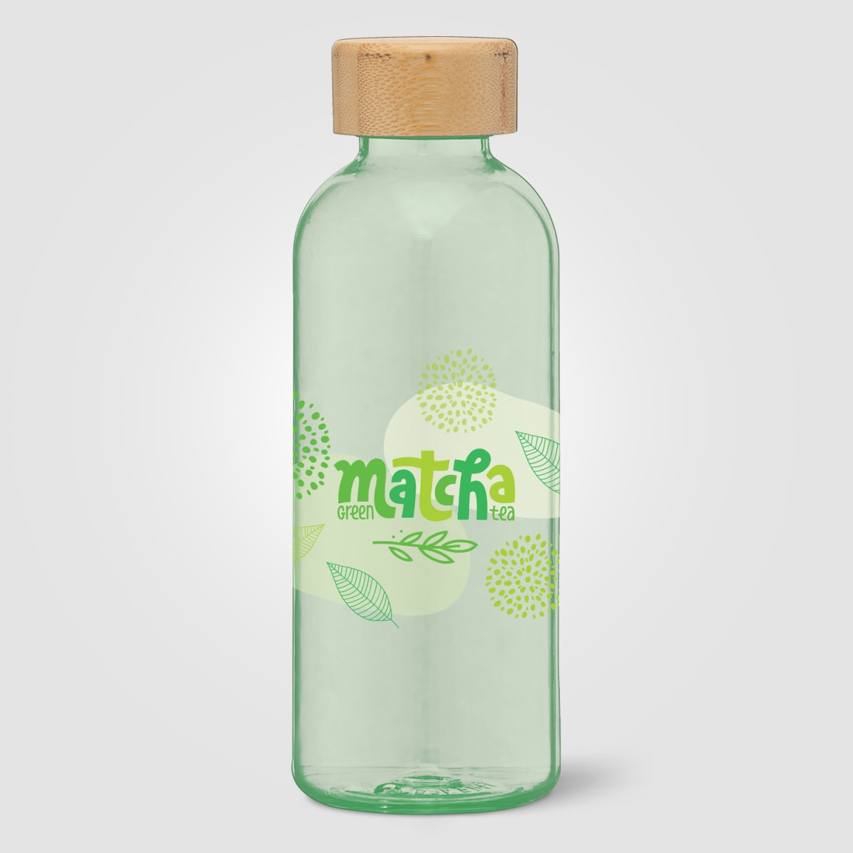 Branded 650ml Recycled PET Bottle with Bamboo Lid
