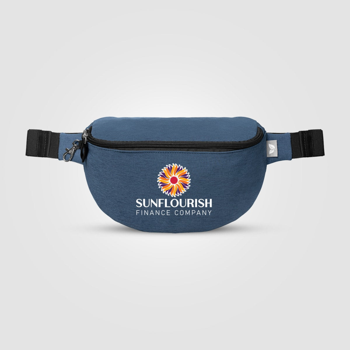 Branded Recycled Anti-Theft Waist Bag with Hook Zip