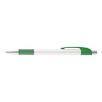 Branded Full Colour Printed Grip Pen with Chrome Trim in Green
