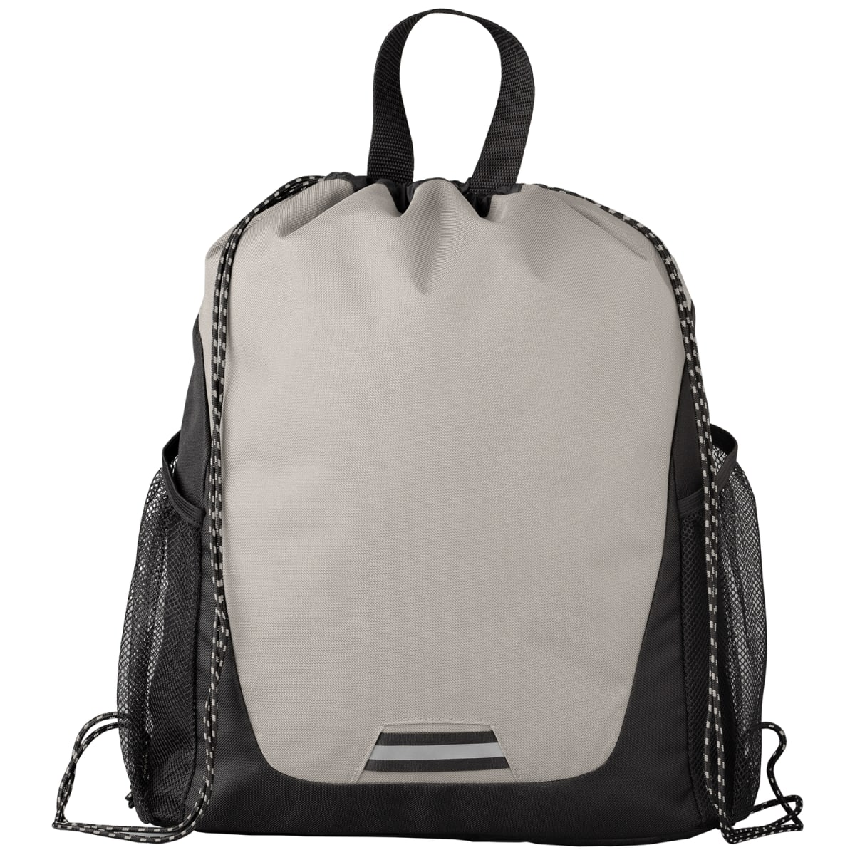 Branded Recycled Pocketed Drawstring Bag in Dune
