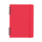 Branded A5 Spiral Notebook with Recycled Leather Cover in Red