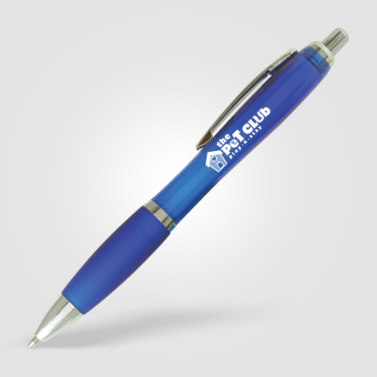 Branded Jewel Tone Ballpoint Pen with Coloured Grip