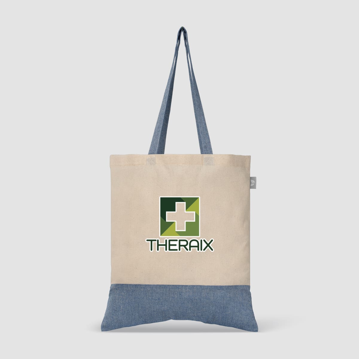 Branded 5oz Two-Tone Recycled Cotton Tote Bag