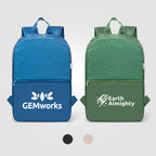 Branded Recycled Polyester Quilted Backpack