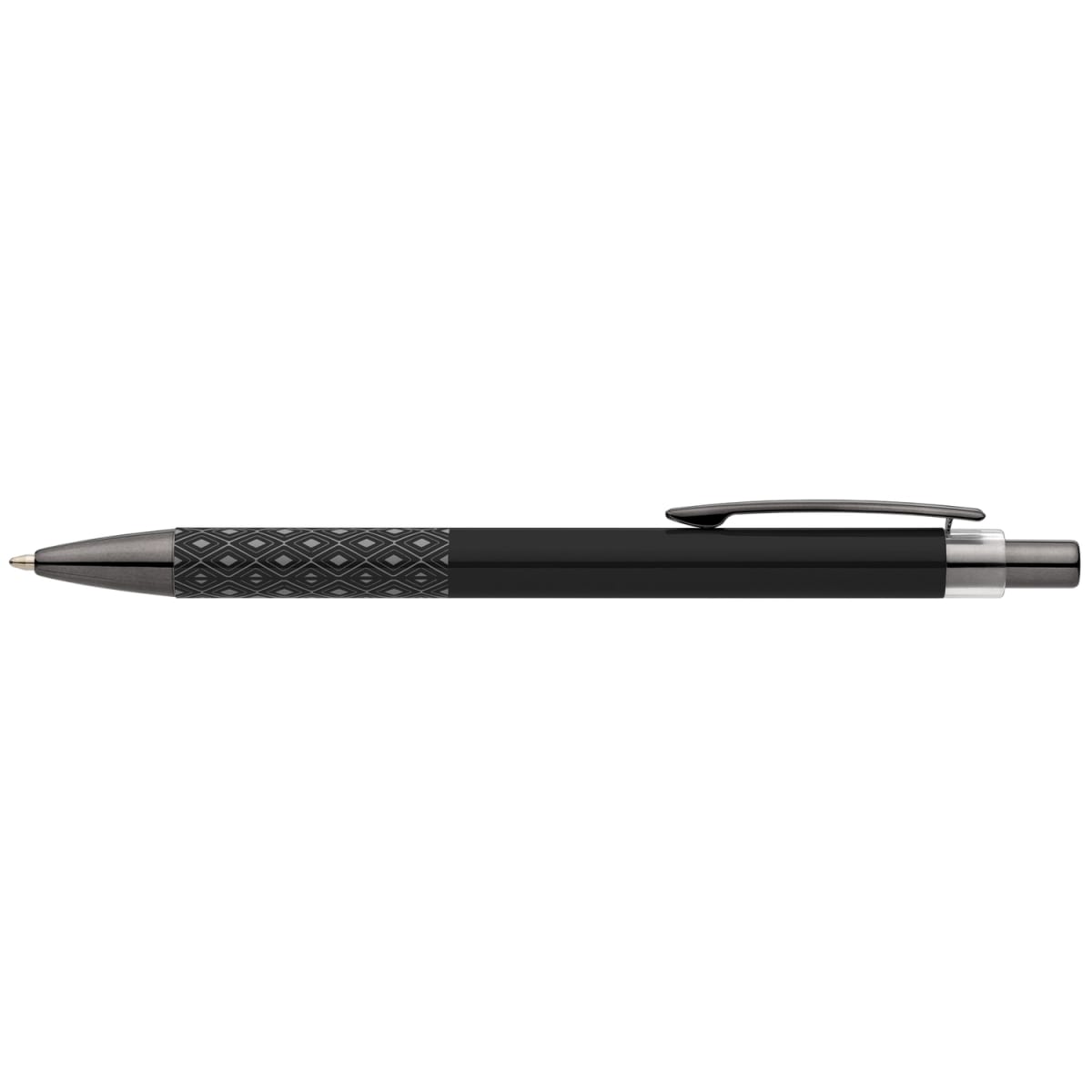 Branded Recycled Aluminium Click Pen with Gunmetal Accents in Black