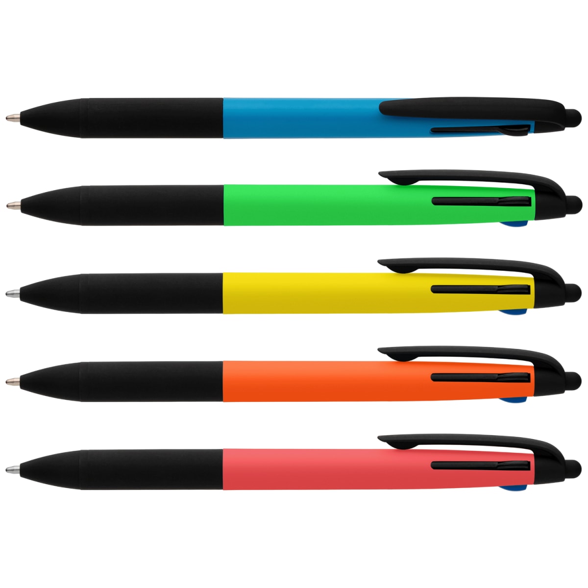 Branded Recycled Plastic 3-Ink Pen with Stylus