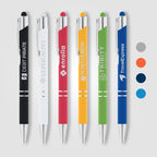 Branded Soft-Touch Metal Pen with Top Stylus