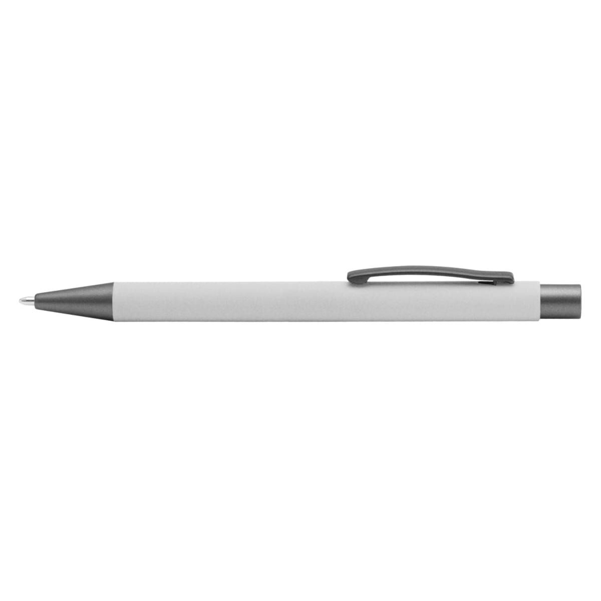 Branded Mirror-Finish Aluminium Soft-Touch Pen in White