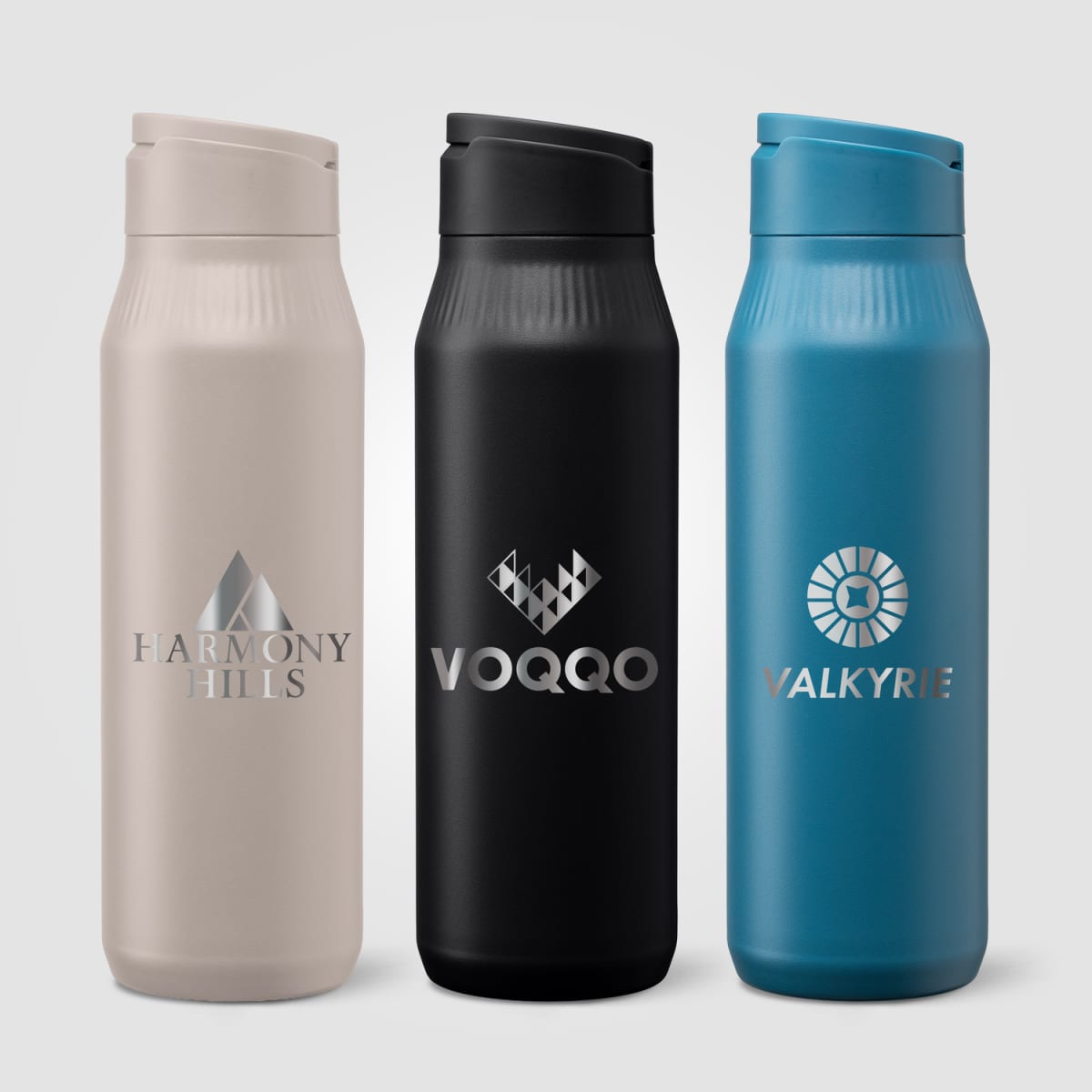 Branded Recycled Steel Bottle with Phone Holder Lid 750ml