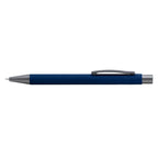 Branded Mirror-Finish Aluminium Soft-Touch Pen in Navy Blue