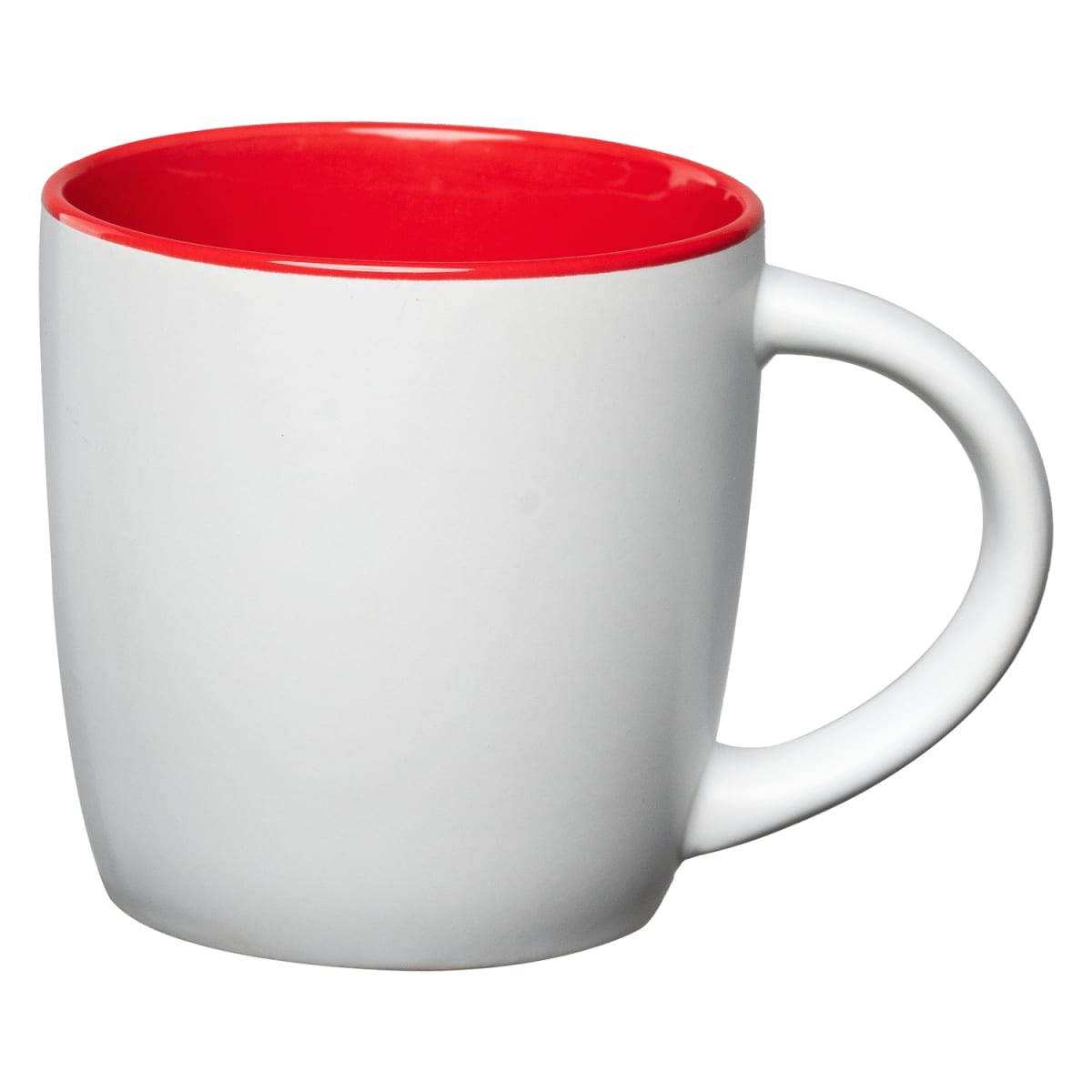 Branded 355ml Ceramic Mug with Matte Exterior, Colour Interior