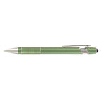 Branded Matte Metal Stylus Pen with Textured Grip in Green