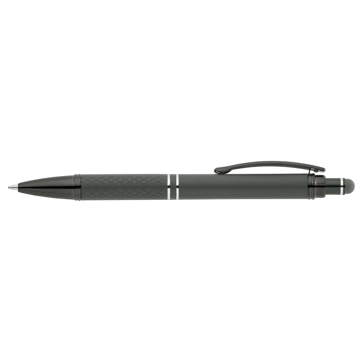 Branded Monochrome Soft Touch Stylus Pen in Gunmetal