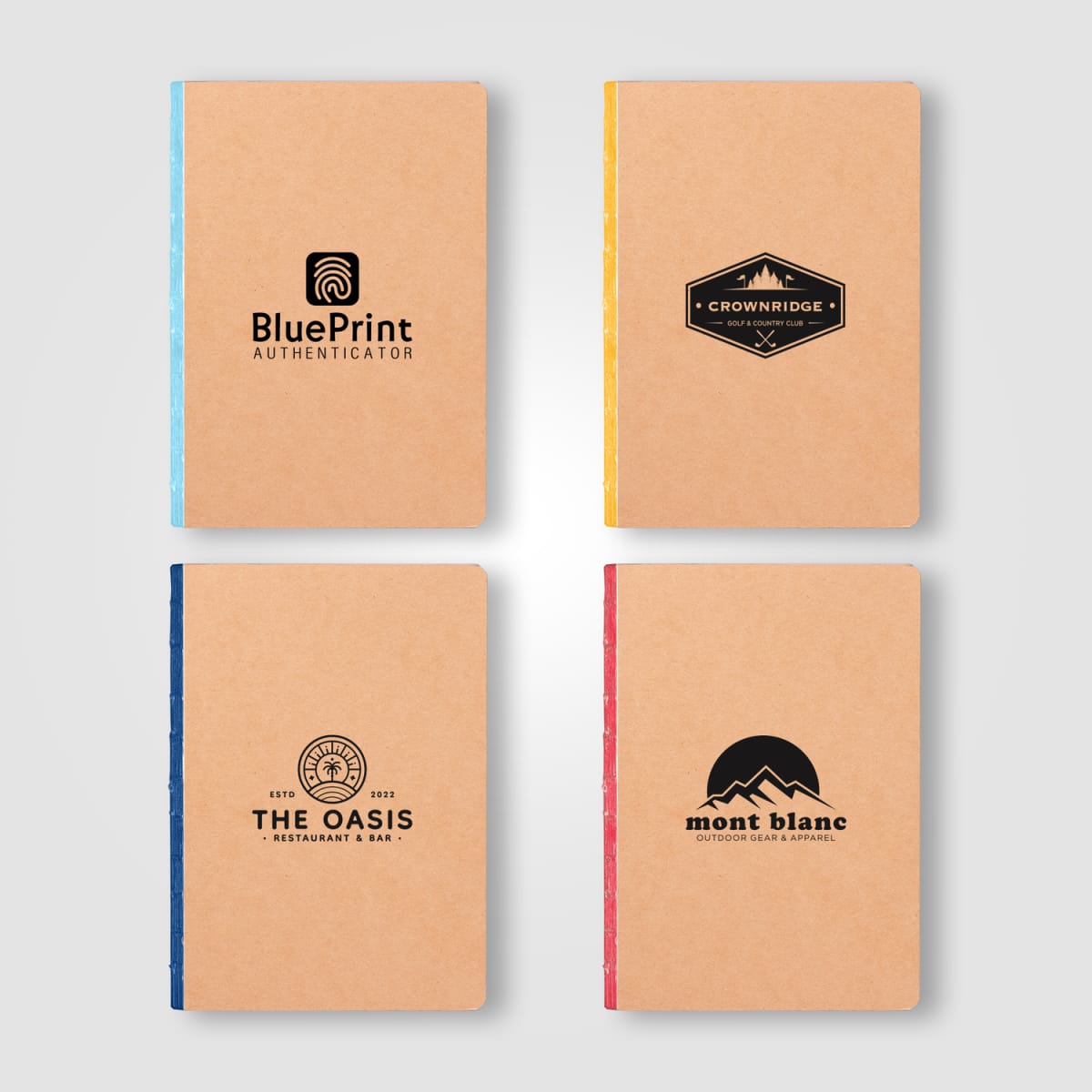 Branded Kraft Cover A5 Journal with Colour Edges